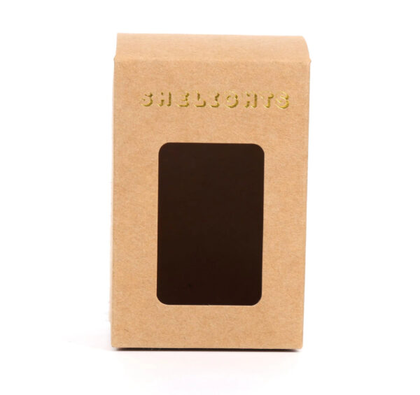 Custom Kraft Paper Window Box with Gold Foil Logo Packaging