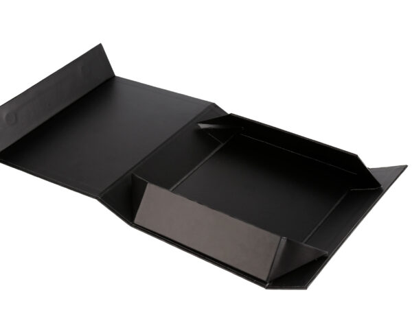 Custom Printed Black Magnetic Rigid Paper Gift Packaging Box