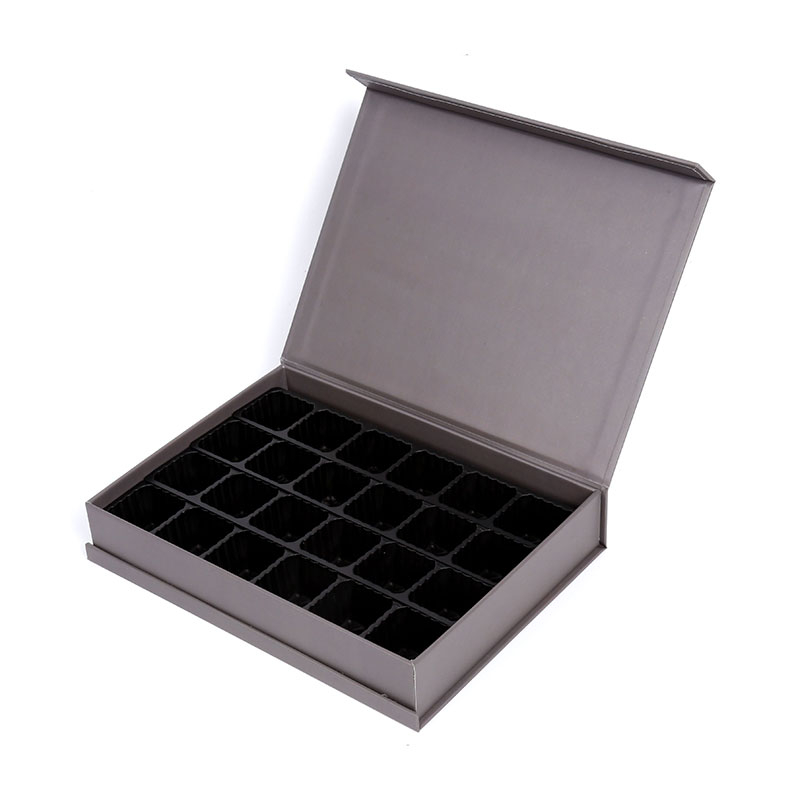 Customized Grey Rigid Chocolate Gift Box With EVA Insert