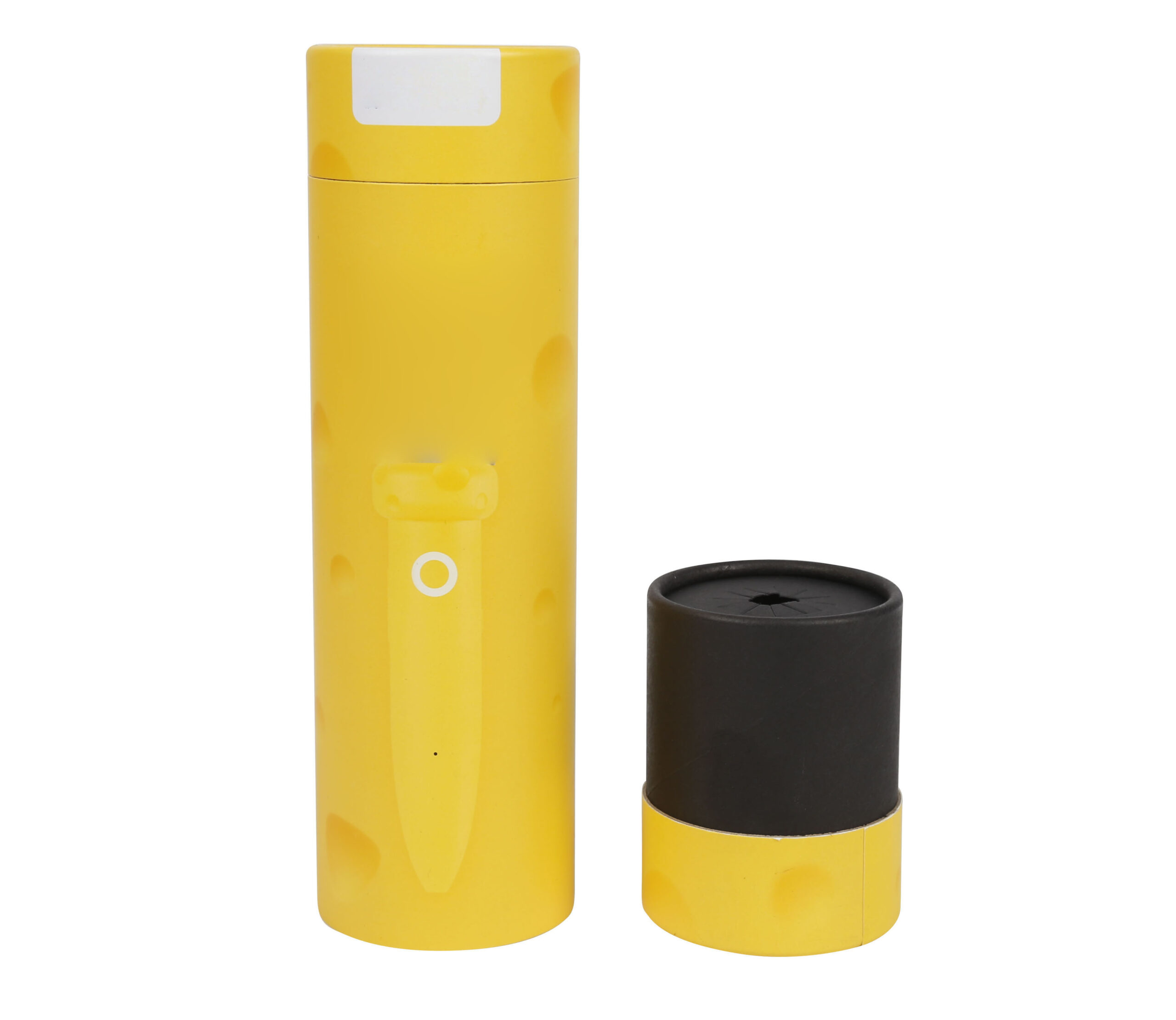 Emballage personnalisé en papier jaune imprimé pour tubes Push Up