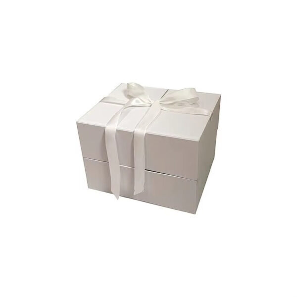 Customized WCustomized White Rigid Paper Gift Boxes With Ribbon Bowhite Rigid Paper Gift Boxes With Ribbon Bow