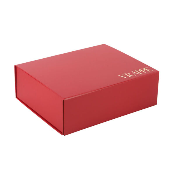 Wholesale Custom Red Rigid Gift Box With Gold Logo Print Wholesale Custom Red Rigid Gift Box With Gold Logo Print