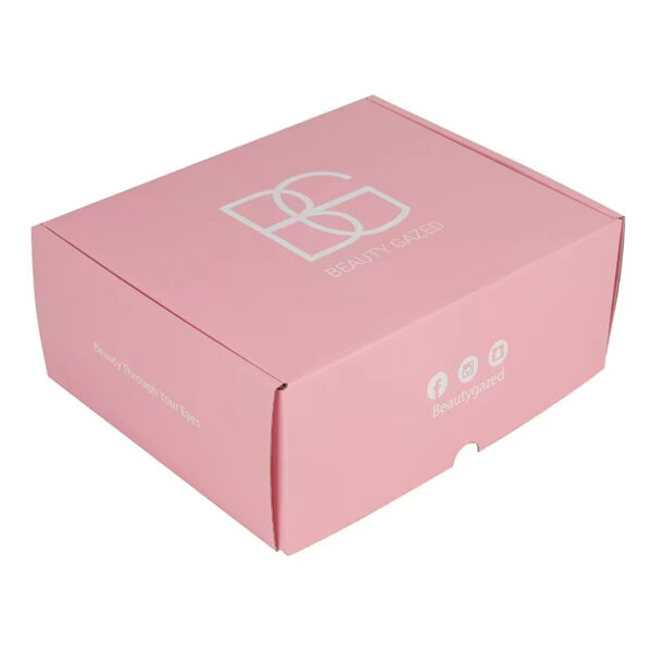 Envases de cartón ondulado rosa personalizados para regalos de belleza