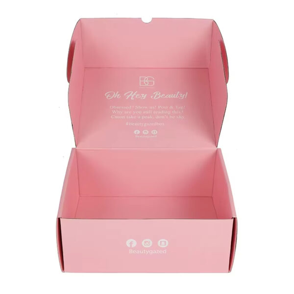 Envases de cartón ondulado rosa personalizados para regalos de belleza