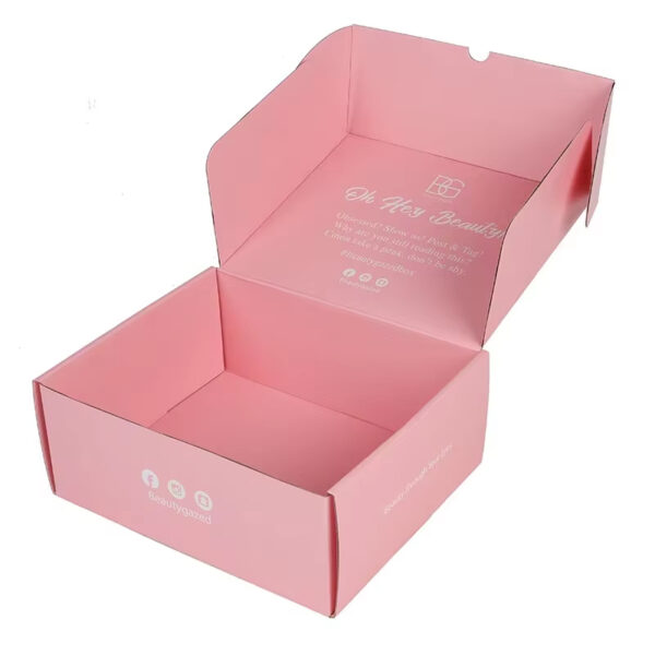 Envases de cartón ondulado rosa personalizados para regalos de belleza