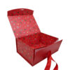 Individuell bedruckte, stabile Weihnachts-Geschenkbox mit Schleifenverschluss