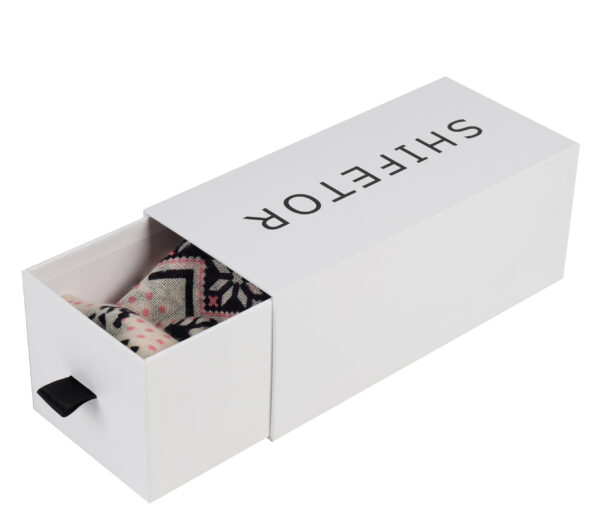 Boîte cadeau à tiroir coulissant imprimée sur mesure pour l'emballage des chaussettes