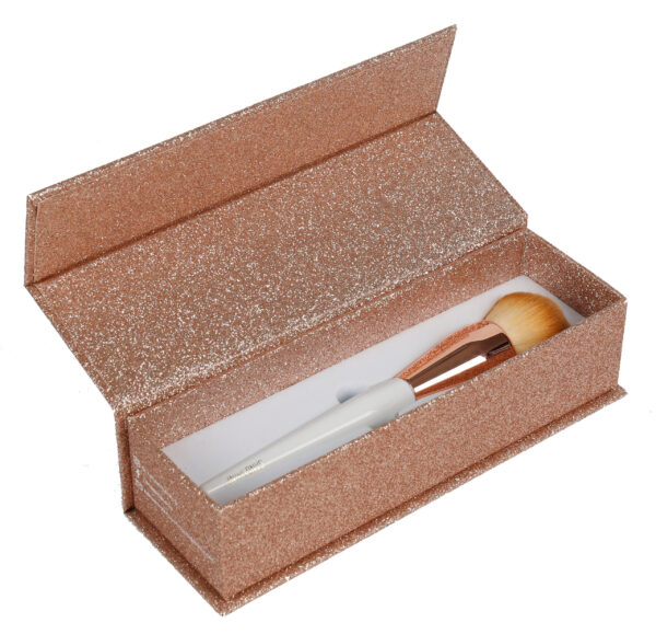 Benutzerdefinierte Rose Gold Glitter magnetische Make-up Pinsel Geschenk-Box