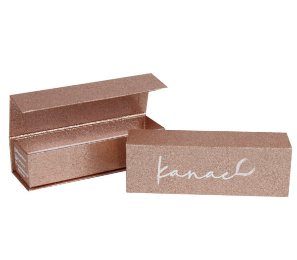 Benutzerdefinierte Rose Gold Glitter magnetische Make-up Pinsel Geschenk-Box
