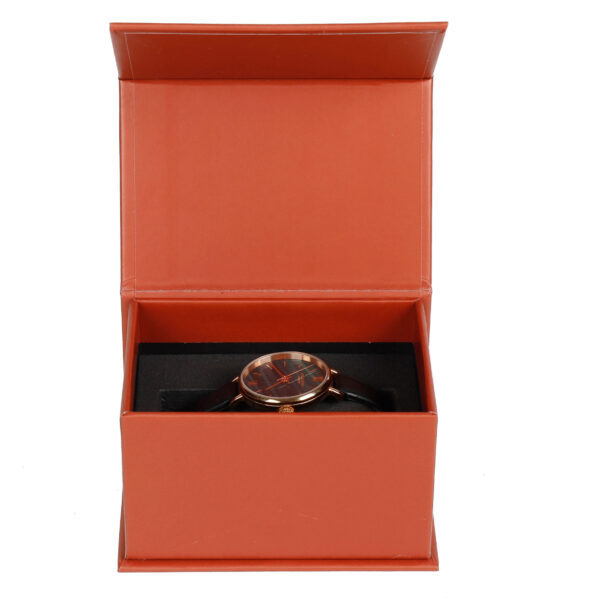 Logo Printed Magnetic Watch Gift Box With Black Foam Insert