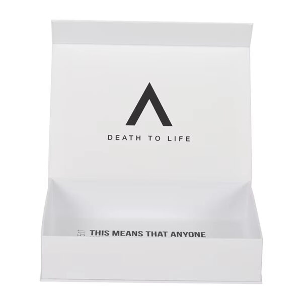 Logo Printed White Magnetic Rigid Presentation Gift Box