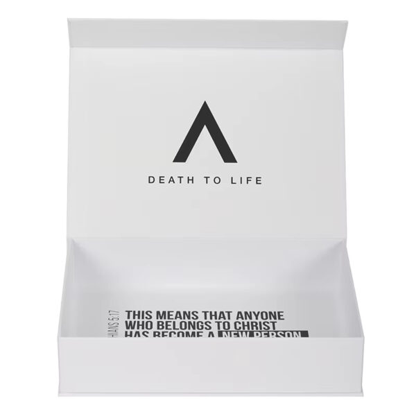 Logo Printed White Magnetic Rigid Presentation Gift Box