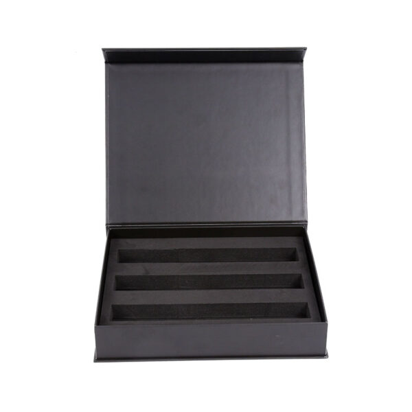 Matte Black Magnetic Wine Gift Box With EVA Foam Insert