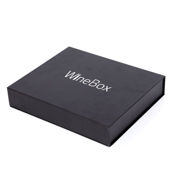 Matte Black Magnetic Wine Gift Box With EVA Foam Insert