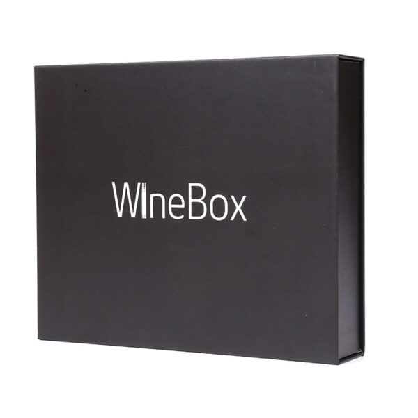 Matte Black Magnetic Wine Gift Box With EVA Foam Insert