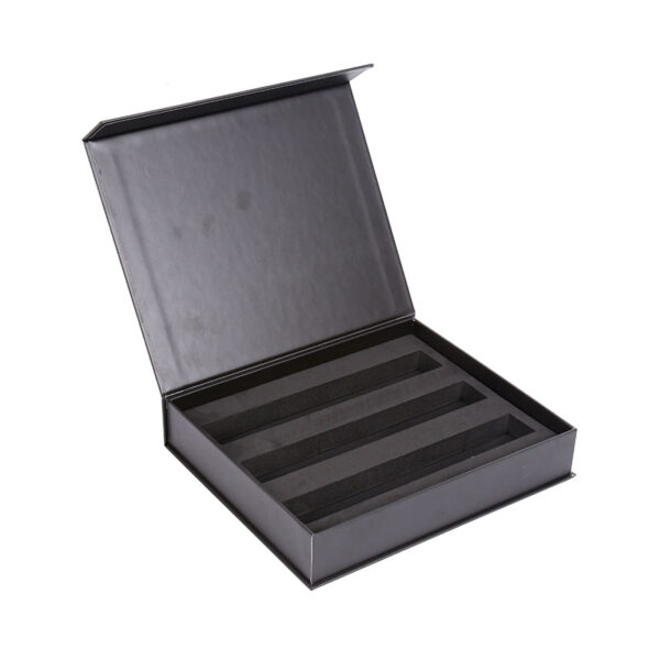 Matte Black Magnetic Wine Gift Box With EVA Foam Insert