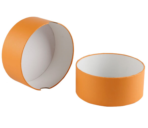 Emballage en tube de papier imprimé orange pour cadeaux en chocolat