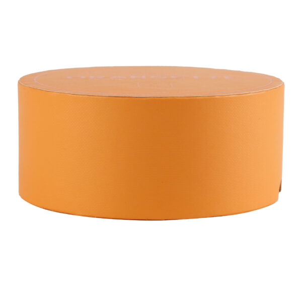 Emballage en tube de papier imprimé orange pour cadeaux en chocolat