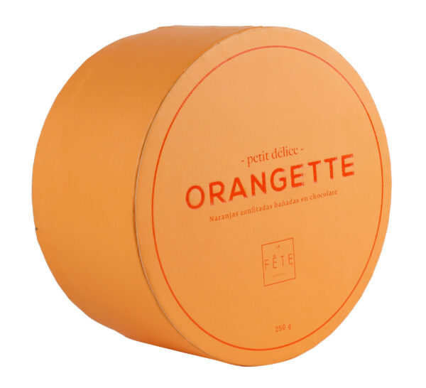 Emballage en tube de papier imprimé orange pour cadeaux en chocolat