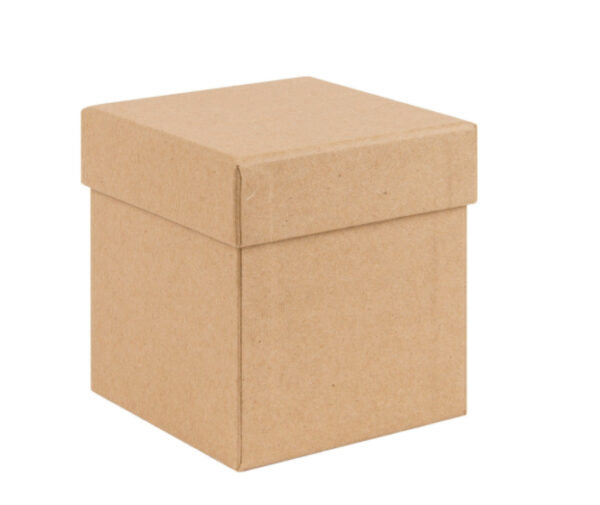 Zweiteilige Geschenkbox aus festem Karton in Würfelform für kleine Geschenke